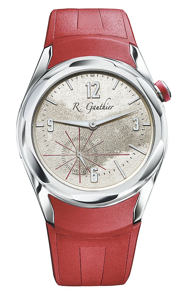 强调以手工打磨的C by Romain Gauthier Titanium Edition 5腕表，风格简约、充满美学品味， 限量38只，168万元。（瑞博品提供）