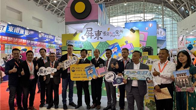 屏东馆以「飞天小火车」为主题，立体火车造型、缤纷多彩的马卡龙配色，相当吸睛。（柯宗纬摄）