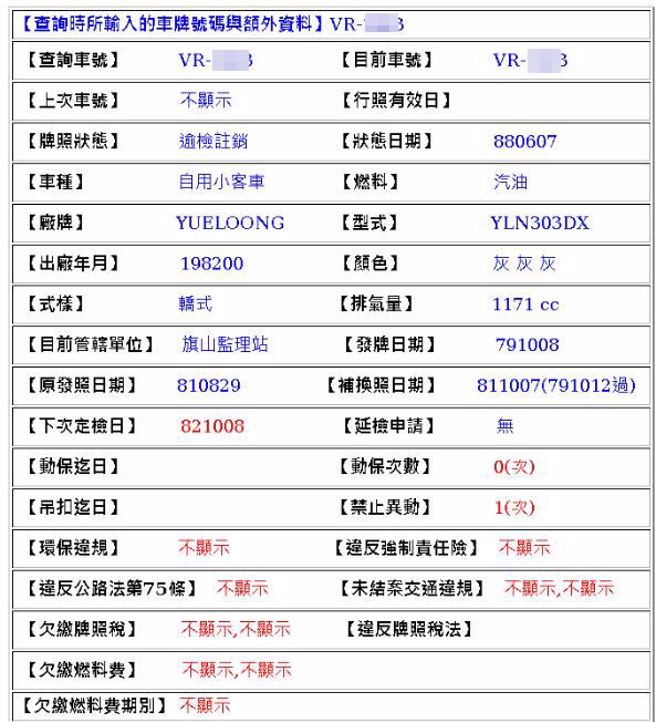 有驾驶在街头见到1辆「AB车」，查询了车牌才发现，竟然是已经注销的经典国民车速利303的车牌。（图／翻摄自脸书翻转国道交通违规）