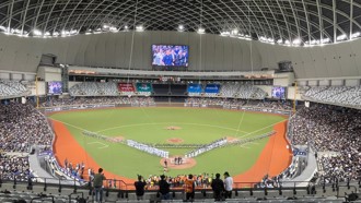 亞錦賽》台北大巨蛋正式啟用 32年前龍獅戰球員也到場見證