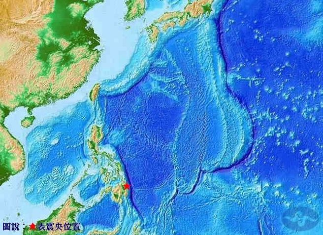 菲律賓民答那峨島2日發生芮氏規模7.6地震，一度引發周邊各國發布海嘯警報。（中央氣象署提供）
