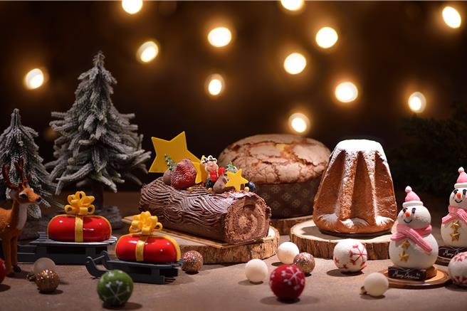 「沐選」外賣店打造聖誕節限定甜點與麵包，售價250元起，2024年1月31日前，單筆消費滿600元即可抽日本機票。(礁溪寒沐酒店提供)