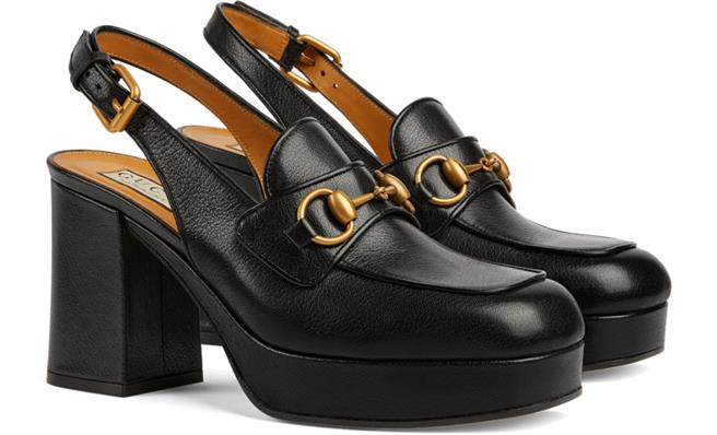 Gucci Lady Horsebit黑色跟鞋，4万1200元。（Gucci 提供） 