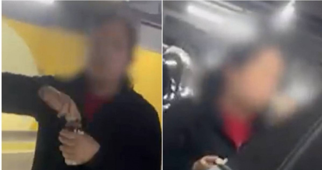 狂塞自助餐店20瓶饮料进包！店员索还反遭恶夫妻一瓶瓶打开怒呛。(翻摄自微博)