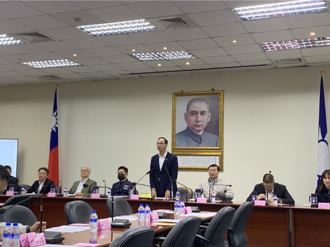 国民党主席朱立伦今在中常会上发表谈话。（张薷摄）