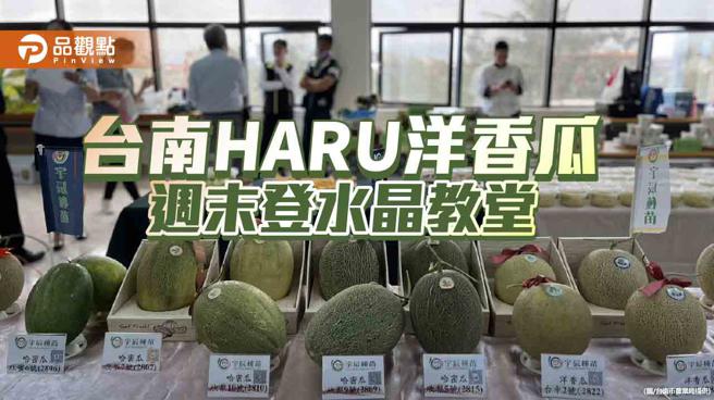 台南農會自有品牌HARU洋香瓜限量販售，週末登水晶教堂。（圖／台南市農業局）