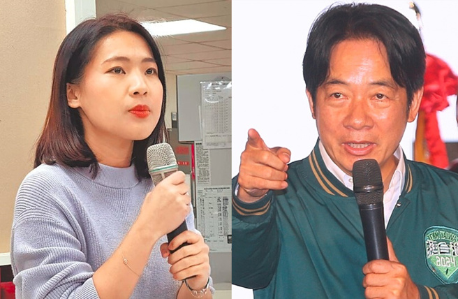 徐巧芯(左)轰民进党总统候选人赖清德(右)在活动发便当，明显有违法竞选疑虑。（合成图／丁上程摄、资料照）
