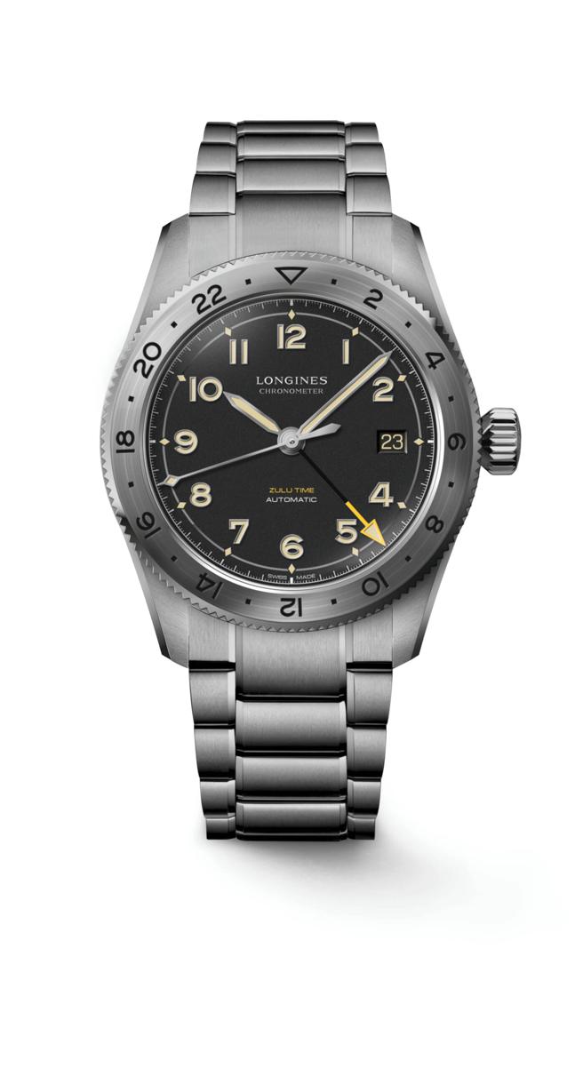 浪琴表SPIRIT ZULU TIME TITANIUM x HODINKEE全球联名表，限量500只，12万7700元。（LONGINES提供）