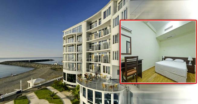 饭店全白建筑傍海而立、美景尽收眼底还有私人沙滩，有如度假天堂，如今疑似被诈团包下，不接受订房。（图／翻摄自Google Map）