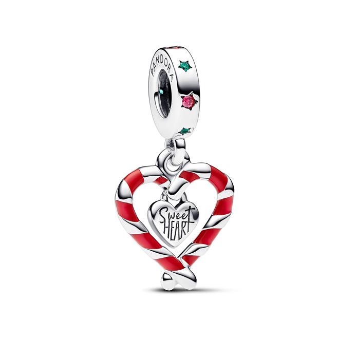 Pandora Moments 甜心拐杖糖圣诞吊饰，2080元。（Pandora提供） 