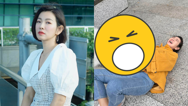 米可白被扑倒惨跌路边，粉丝一看凶手秒被萌化。（图／翻摄自米可白 脸书）