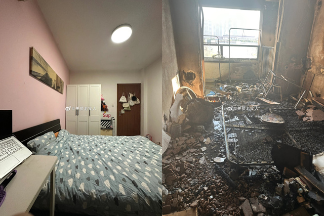 大陆1名女网友近日在网路发文，「出门2个小时家没了」。（翻摄微博）