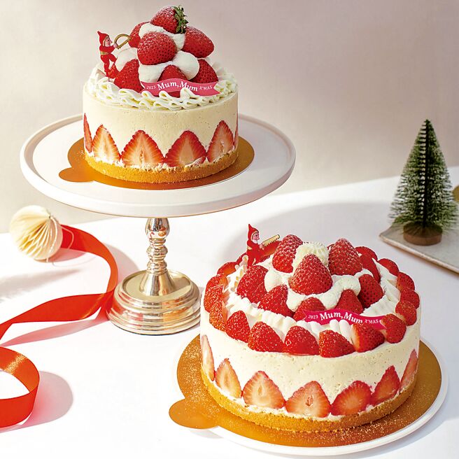 SOGO復兴馆馒馒好食－耶诞盗贼限定款法国草莓夹心芙莲 ，6吋1580元。（SOGO提供）