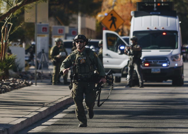 6日美國內華達大學拉斯維加斯分校（UNLV）槍擊釀成3人喪命。（美聯社）