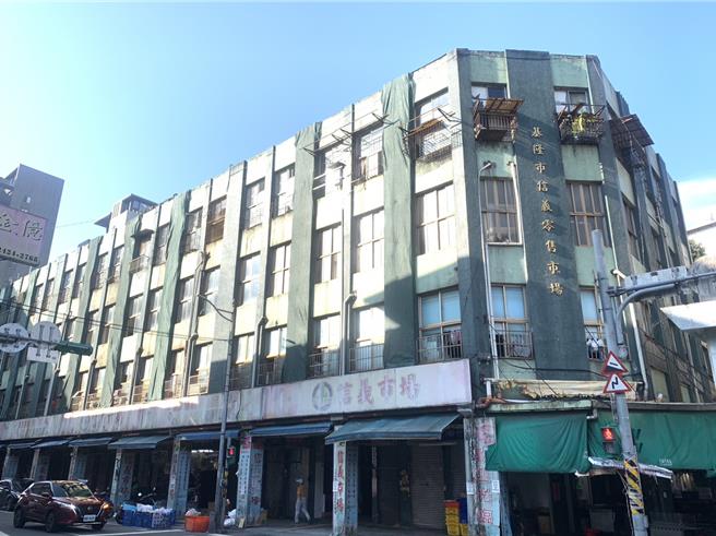 基隆市公有信义市场每天採买人潮眾多，但建物使用已逾50年，不仅老旧还出现混凝土剥落、钢筋锈蚀裸露等情况，相当危险。基市府表示，目前拟採都更方式重建，明年会评估中继站设置地点，让民眾採买需求不受影响。（徐佑升摄）