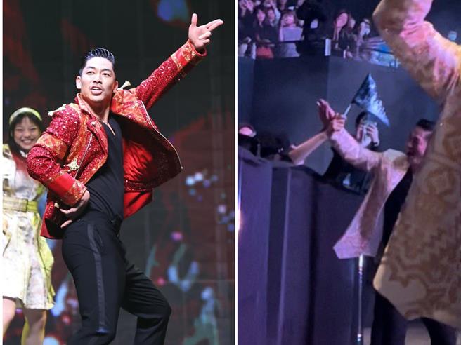 AKIRA和林志玲甜蜜击掌。（罗永铭摄）