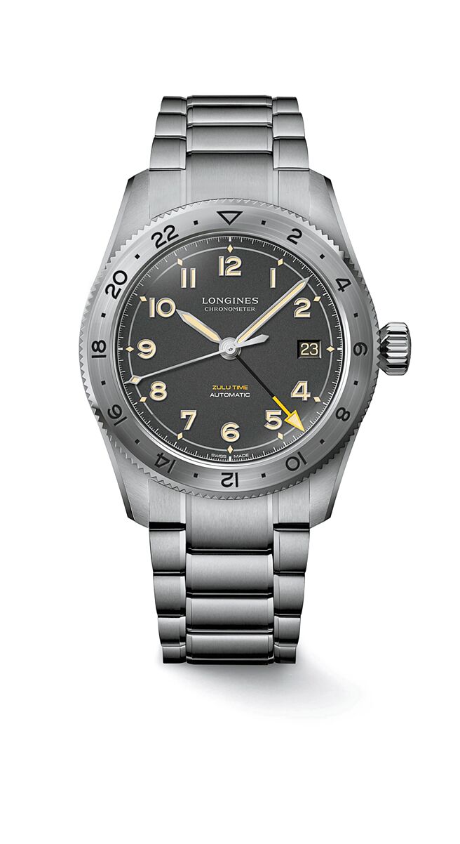 浪琴表SPIRIT ZULU TIME TITANIUM x HODINKEE全球聯名表，限量500只，12萬7700元。（LONGINES提供）