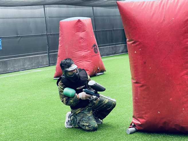 永和运动中心可使用青春动滋劵打漆弹。（新北市政府体育处提供）