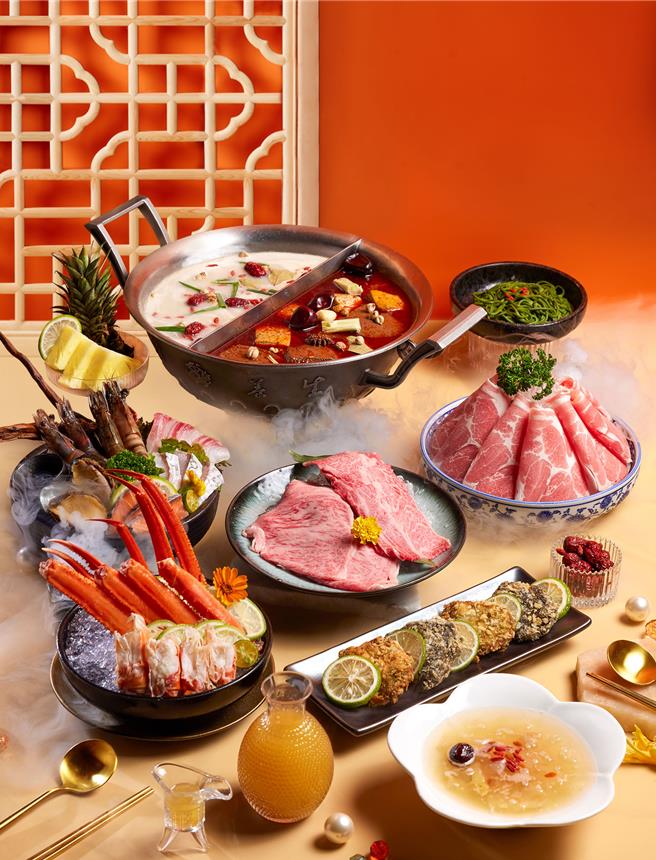 這一鍋限時推「鉑金饗」，豐富海陸選項滿足不同人的味蕾。（這一鍋集團提供／朱世凱台北傳真）