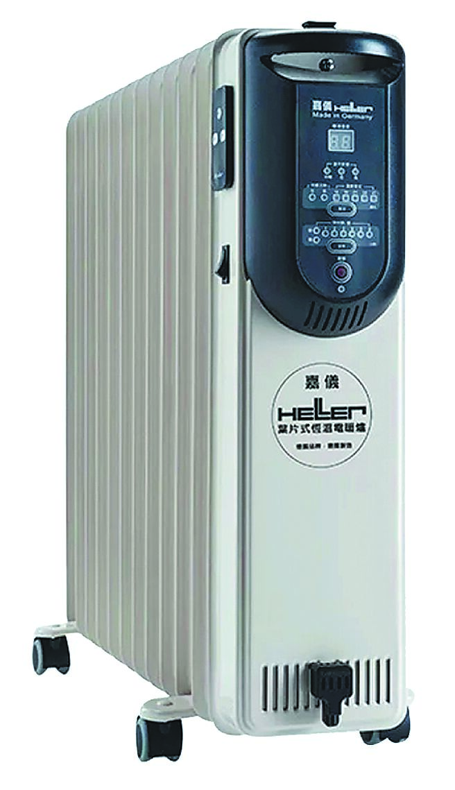 嘉儀HELLER 12片葉片電暖爐（豪華配件款），德國原裝、搭配3年保固，促銷價8800元。（燦坤提供）