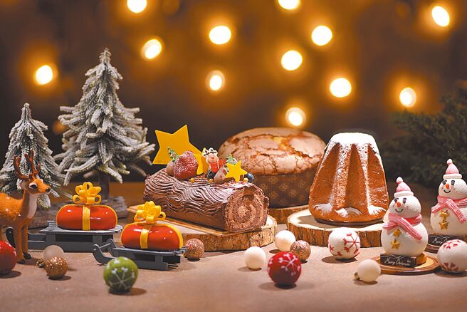 「沐選」外賣店打造耶誕節限定甜點與麵包，期間限定單筆消費滿額可抽日本機票。（礁溪寒沐酒店提供）