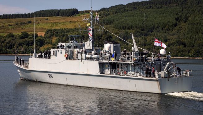 英國提儀重建烏克蘭海軍，會率先提供2艘桑當級獵雷艦，以清理安全航道。(圖/英國海軍)