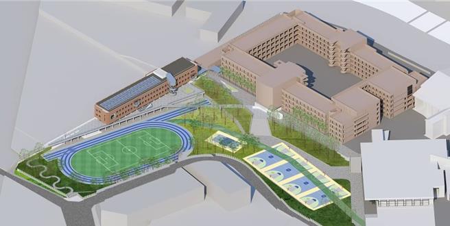 新竹市建功高中新建校舍共计3.31亿元工程案12日顺利决标，预计明年1月开工，力拚114学年竣工。（新竹市政府提供示意图／陈育贤新竹传真）