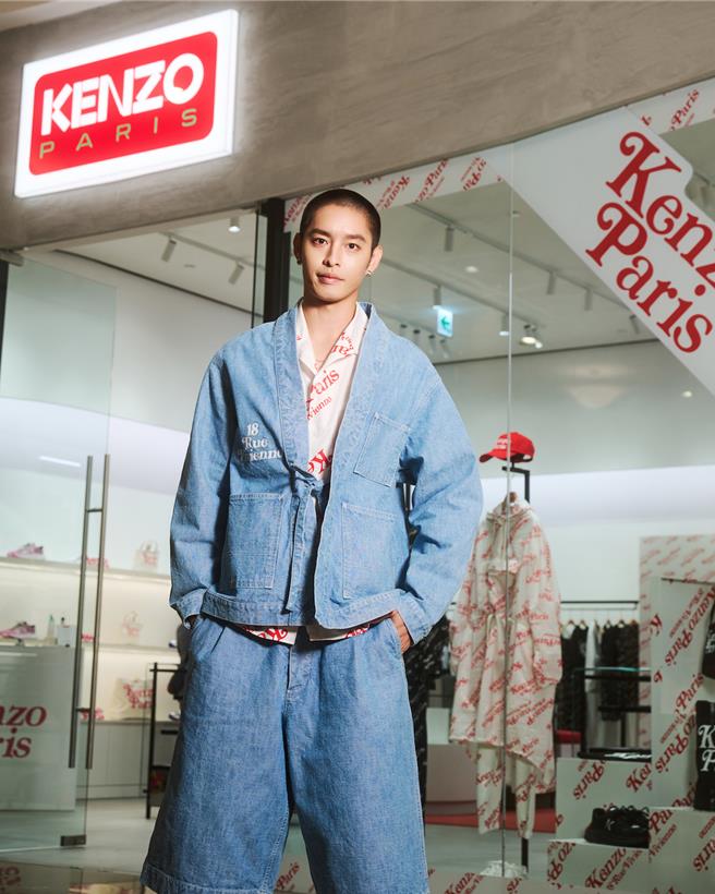 演员曹佑寧也以Kenzo x Verdy联名系列现身发表会。（Kenzo提供／黄唯淯台北传真）