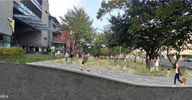 建功绿带暨周边环境改善工程改善后示意图。（新竹市政府提供／王惠慧新竹传真）