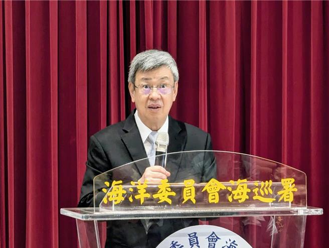 行政院長陳建仁14日出席海巡署查獲走私記者會，除感謝海巡及相關單位積極查緝走私的辛勞，他也強調政府對毒品永遠保持零容忍。（張志康攝）
