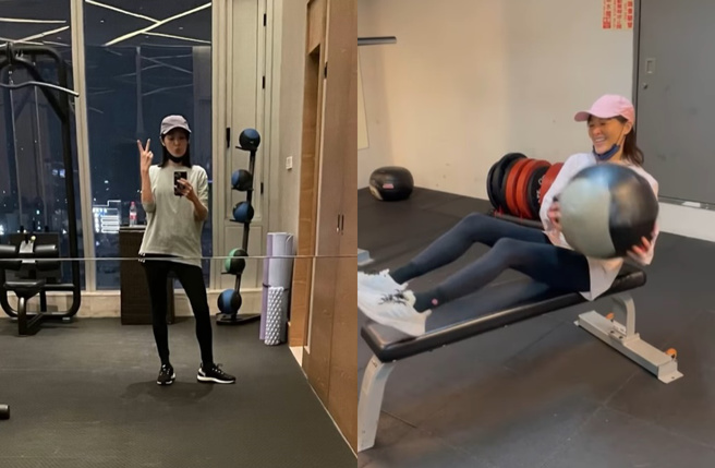 苏慧伦认真运动让网友经验。（图／取自苏慧伦脸书）