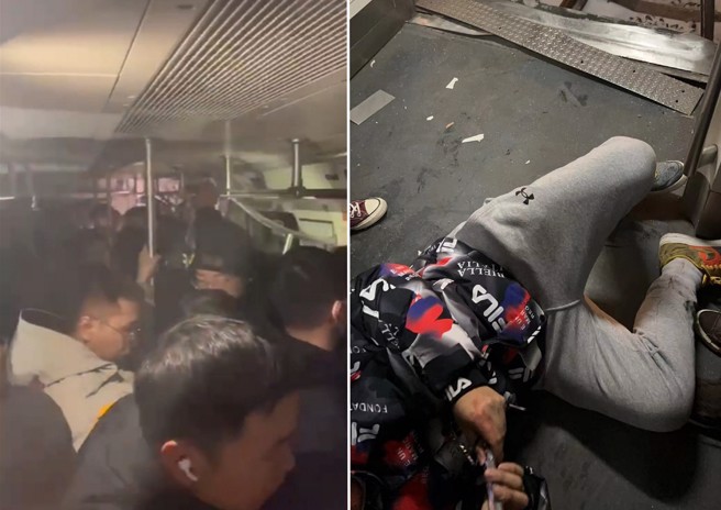 民眾受困車廂內，還有民眾直接暈倒。（翻攝微博/@duyinghongarts）