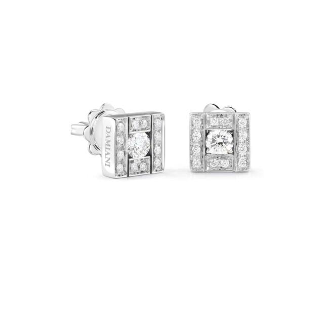 DAMIANI Belle Epoque美好年代18K白金镶钻耳环，8万3900元。（DAMIANI提供）