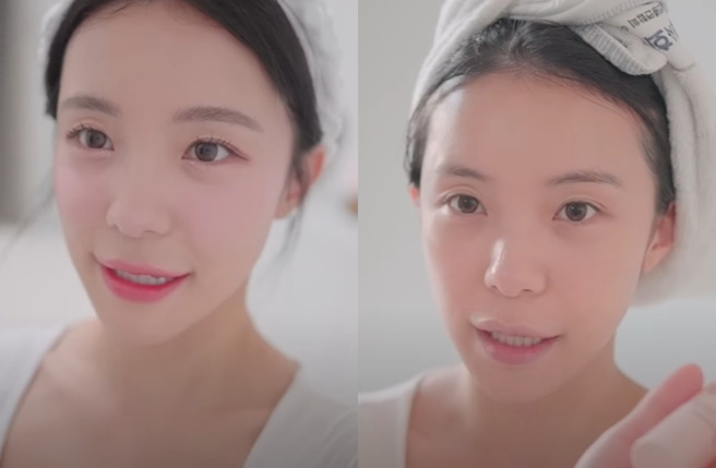 李多慧化妆前后差别不大。（图／取自李多慧YouTube）