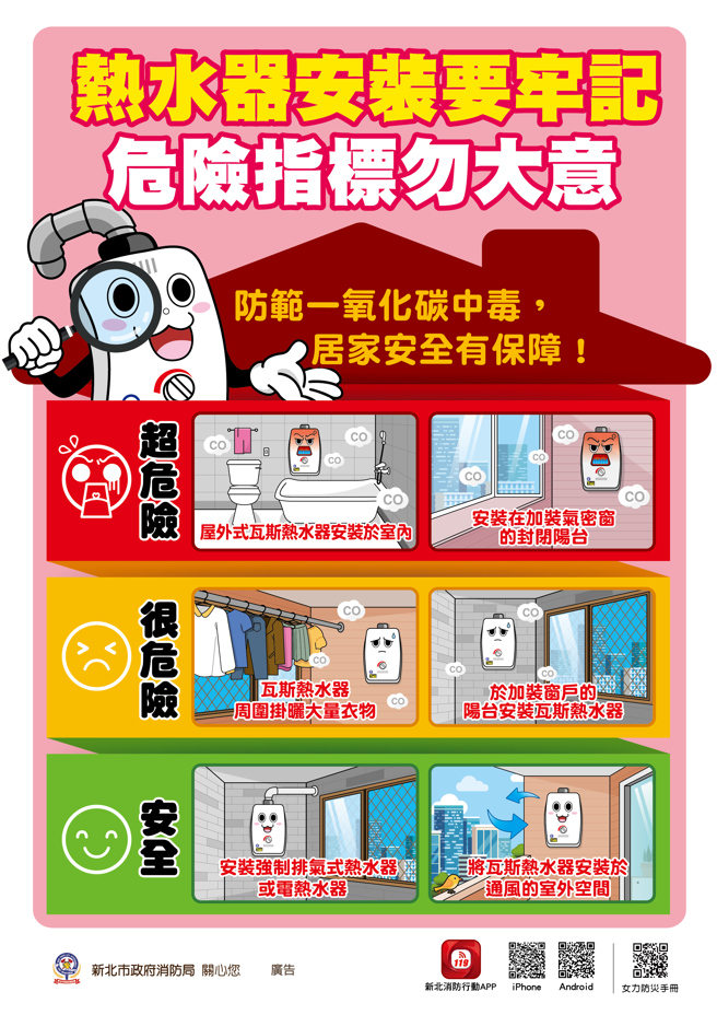 熱水器正確安裝，防範一氧化碳中毒。（翻攝畫面）