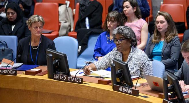 大陆代表团坚决反对美国常驻联合国代表发表涉疆问题言论。（联合国新闻网）