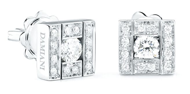 DAMIANI Belle Epoque美好年代18K白金鑲鑽耳環，8萬3900元。（DAMIANI提供）