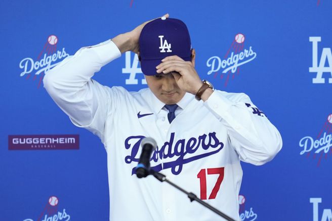 道奇指定打擊大谷翔平。（美聯社資料照）