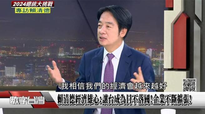 民进党总统候选人赖清德接受电视专访 细数上任要为年轻人做的事。图／翻摄自数字台湾节目