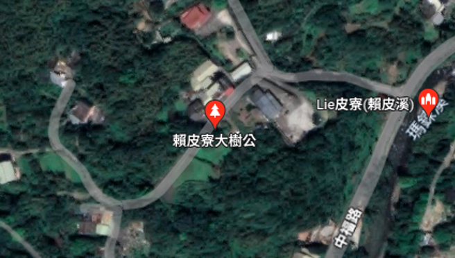 实际搜寻可看到，赖清德老家一带被贴上了「赖皮寮」的标籤。（图 / 截取自Google地图）