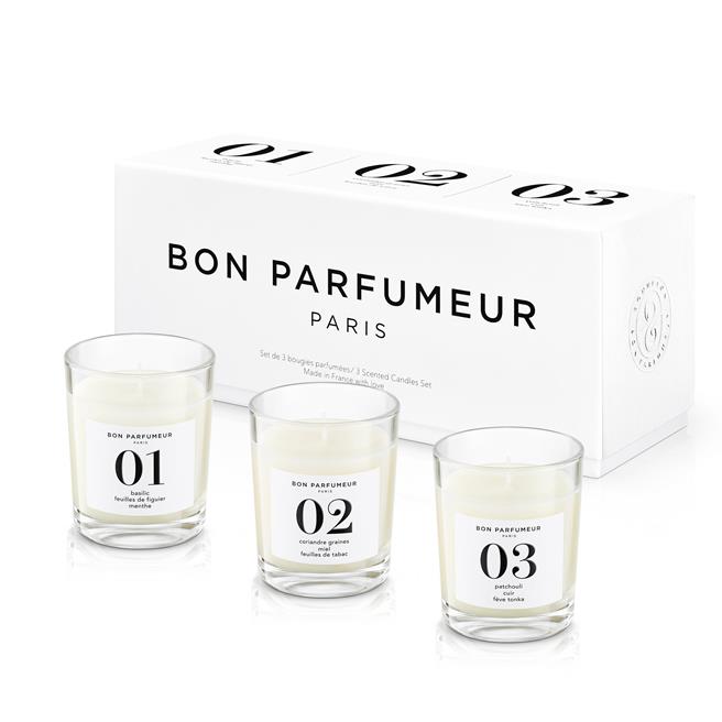Bon Parfumeur推出的迷你家居蜡烛香氛组（Bluebell提供／黄唯淯台北传真）