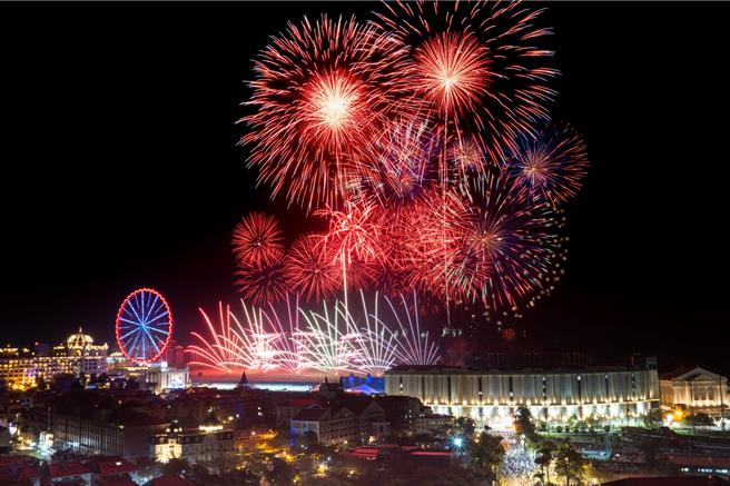 義大世界2023年跨年煙火秀。（觀光署提供／陳祐誠台北傳真）