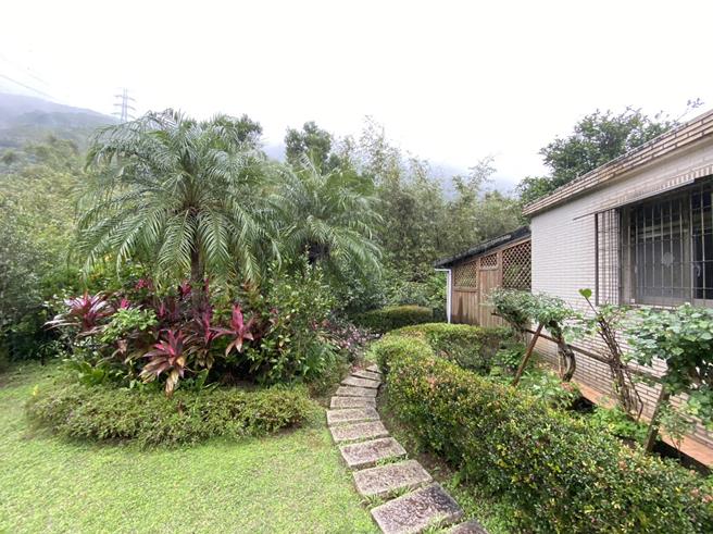 賴清德萬里老家旁植栽扶疏。（高鈞麟攝）