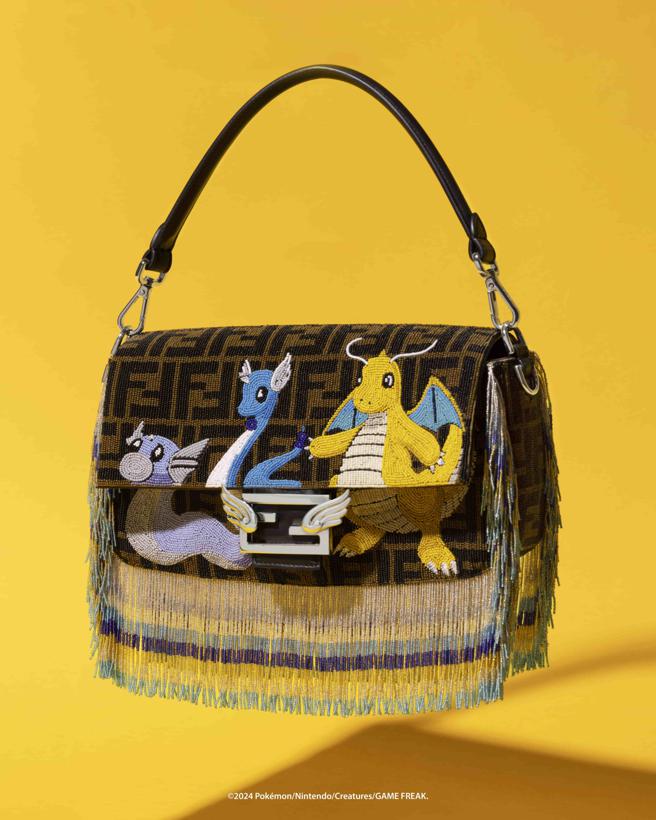 FENDI x FRGMT x POKÉMON聯名系列 串珠造型Baguette Embroidery Dratini-Dragonair-Dragonite，價格店洽 。（FENDI 提供）