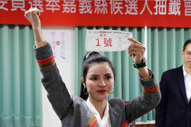 無黨籍廖昱靖抽中1號喊一定贏。（呂妍庭攝）
