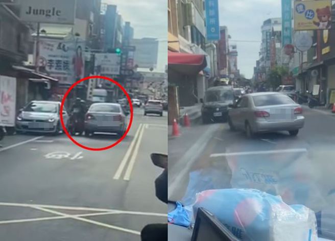 轎車逆向蛇行又擦撞人車後繼續開，網友氣炸質疑「一大早就喝醉？	」。（圖／翻攝自臉書爆料公社）