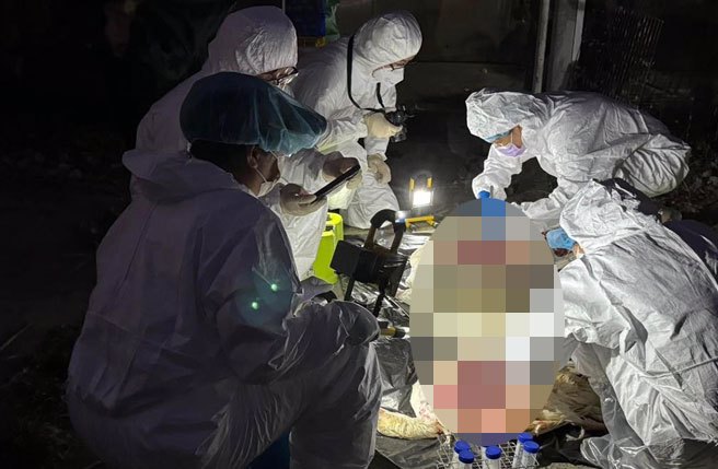 业者15日下午一发现部分鹅只出现异常，马上通报家畜所，当天就派员至现场疫情访视、採样。（嘉义县家畜疾病防治所提供∕吕妍庭嘉义传真）