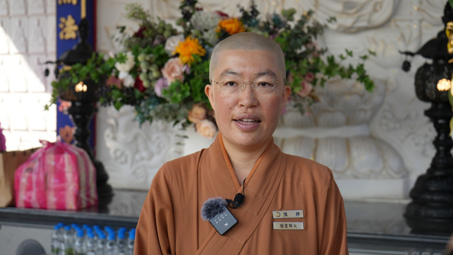 住持法宣法師表示，成立「中華大智山青年總會」，希望讓年輕人互相交流與學習，為社會注入善的種子，形成善的循環。（圖／林洛安攝）