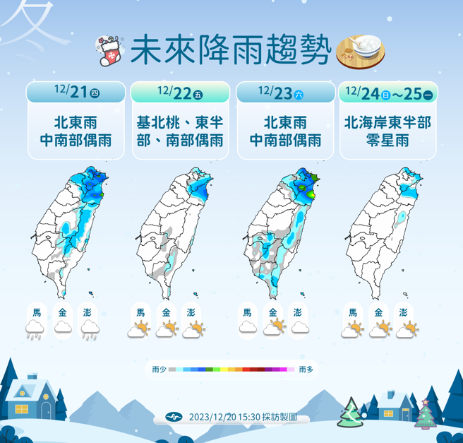 中央气象署曝未来降雨趋势。（图／中央气象署）
