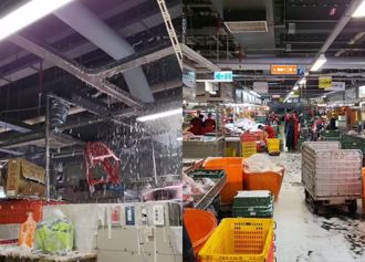 北市環南市場「下雪了」泡沫流滿地 網搖頭：食材都不行賣了吧